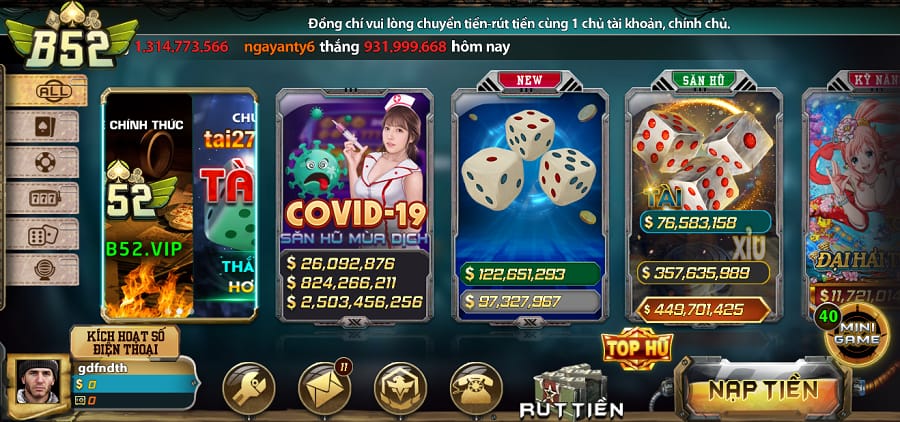 Giới thiệu cổng game đổi thưởng B52