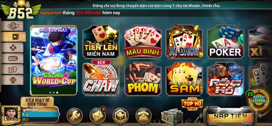 Hướng dẫn nạp tiền