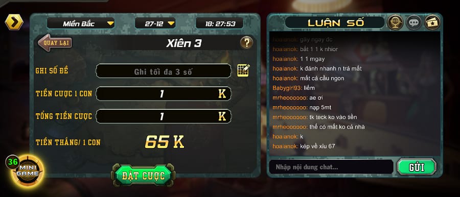Cách ghi lô xiên tại B52 Club