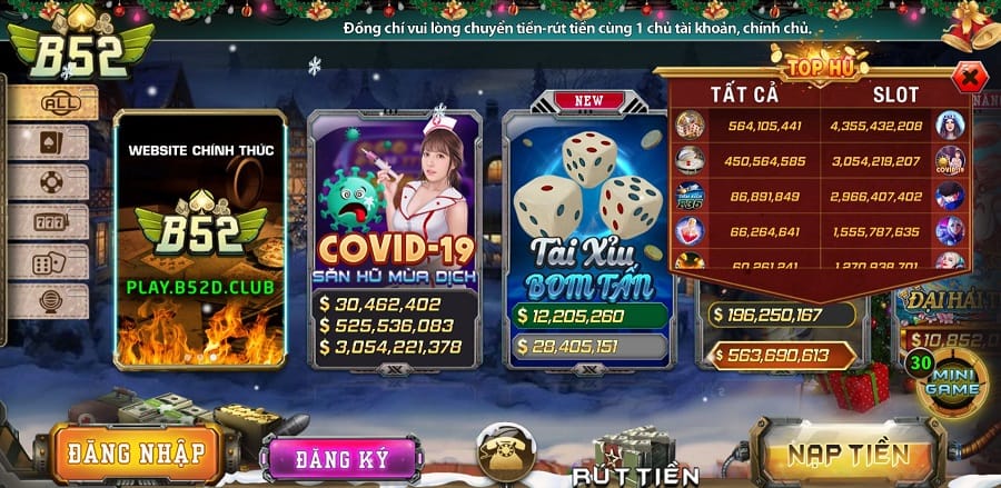 Cổng game cá cược online B52 Club uy tín, chất lượng