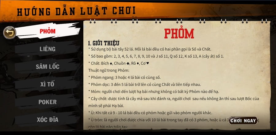 Luật chơi bài Phỏm tại B52 Club